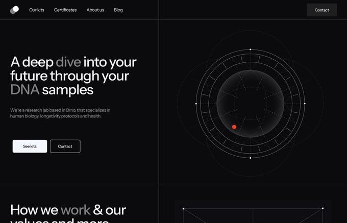 DNA sample landing page with circular instrument graphic