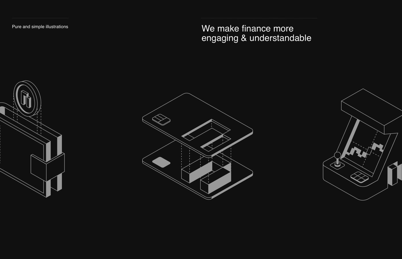 Isometric building blocks illustration on dark